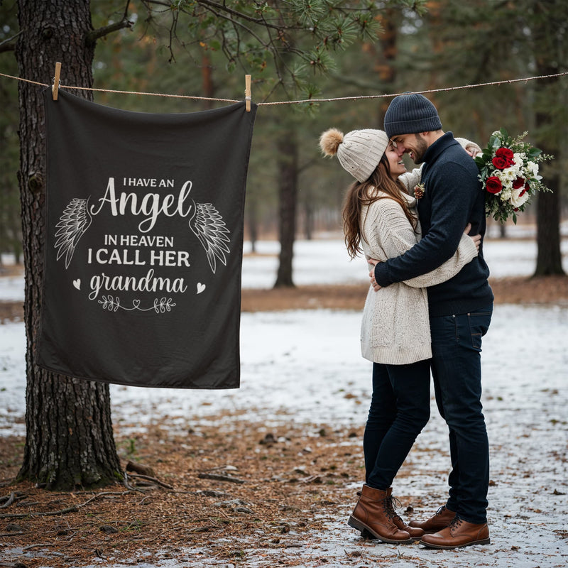 I Have an Angel in Heaven, I Call Her Grandma – Coral Fleece Blanket